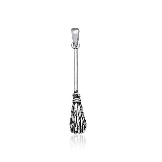 Witches Broomstick Pendant (Sterling Silver)