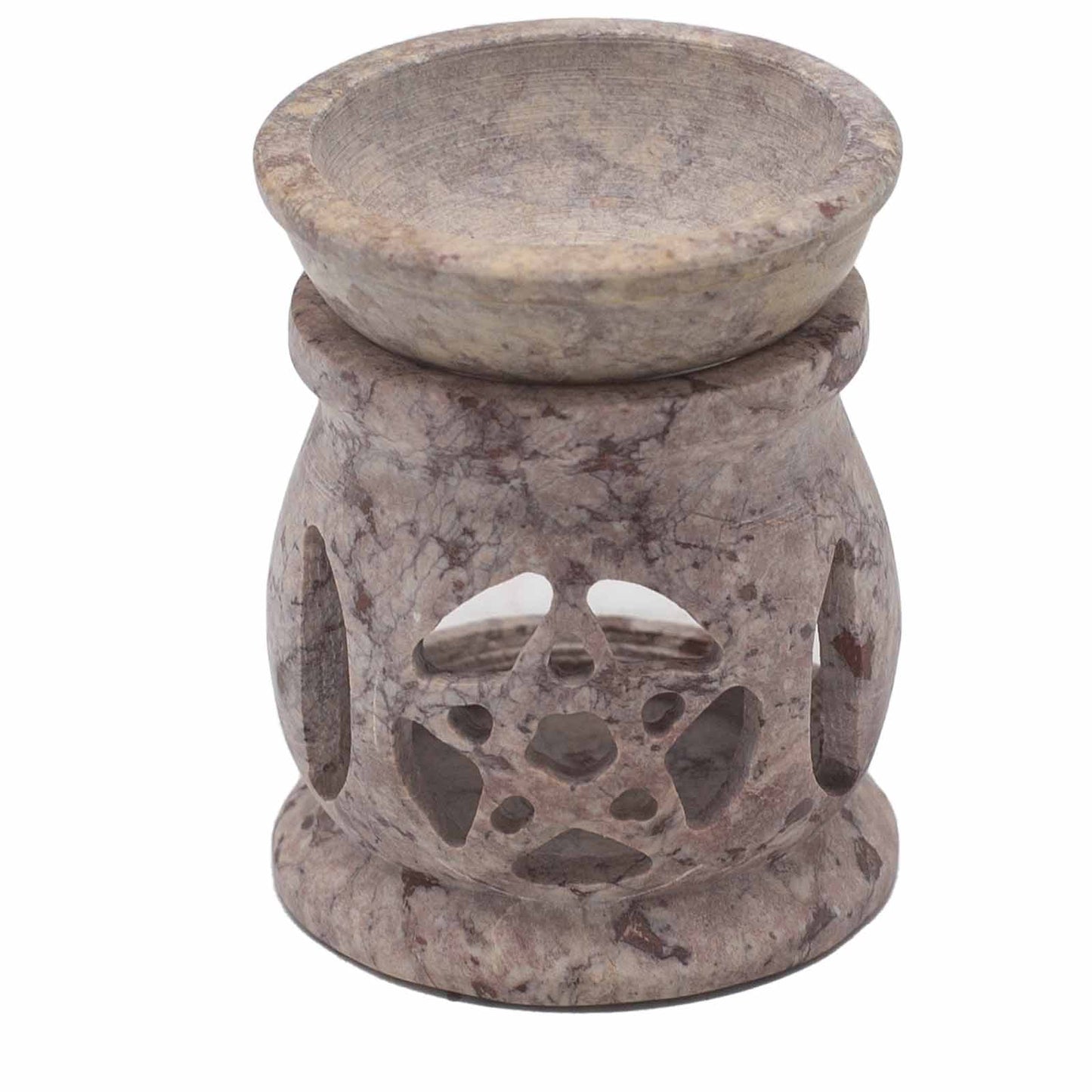 Small Soapstone Oil/Wax Burner 8cm - Three Moon Pentagon