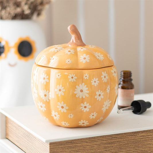 GROOVY FLORAL PUMPKIN OIL BURNER