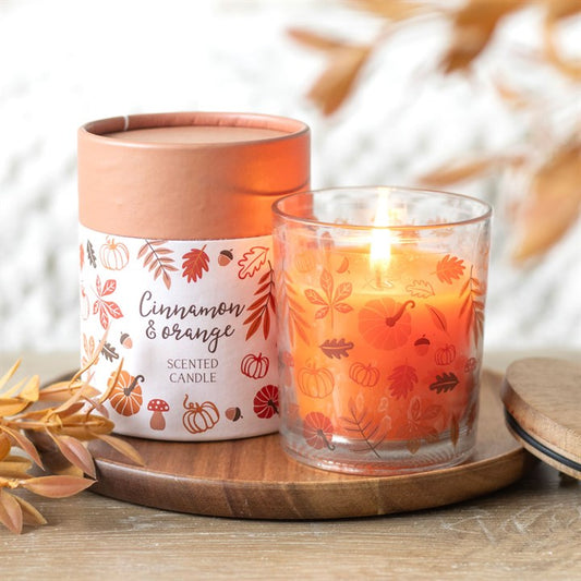 AUTUMN LEAVES CINNAMON & ORANGE CANDLE