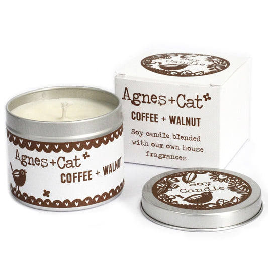 Soy Wax Tin Candle - Coffee and Walnut