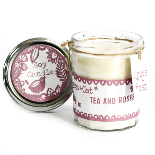 Candle - Jam Jar - Tea and Roses