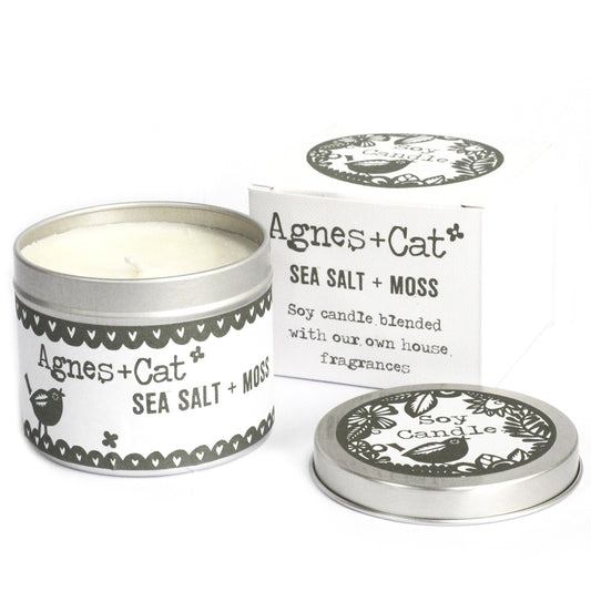 Soy Wax Tin Candle - Seasalt and Moss