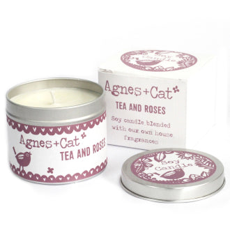 Soy Wax Tin Candle - Tea and Roses