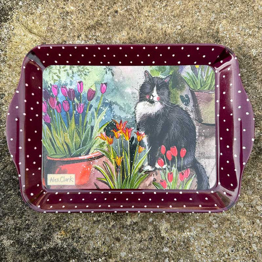 Small Tray - Cat and Tulips