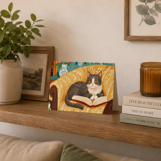 Cosy Cat Tuxedo Card