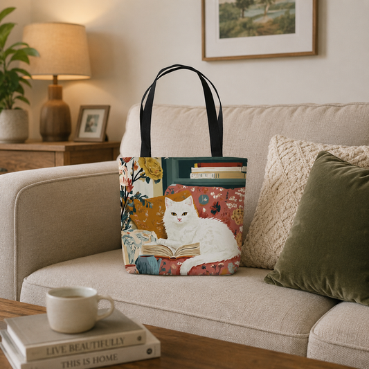 Cosy Cat White Fashion Bag