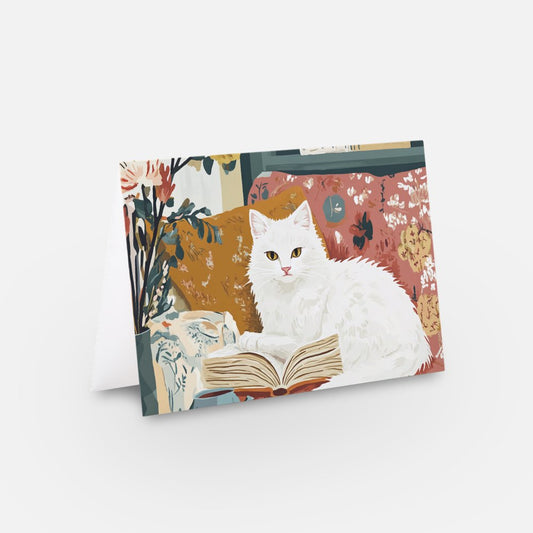 Cosy Cat White Card