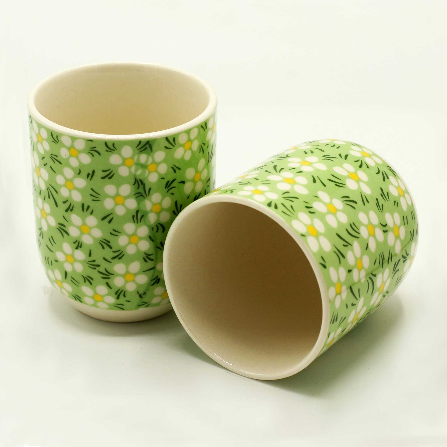 Herbal Tea Cup - Green Daisy