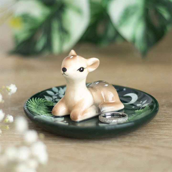 GREEN FAWN TRINKET DISH