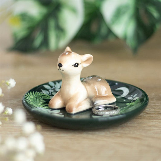 GREEN FAWN TRINKET DISH