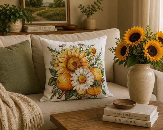 Summer Solstice (Litha) Flowers & Fruit Cushion
