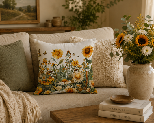 Summer Solstice (Litha) Flowers Cushion