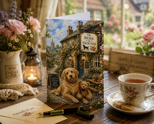 Rose & Hound Greetings Card