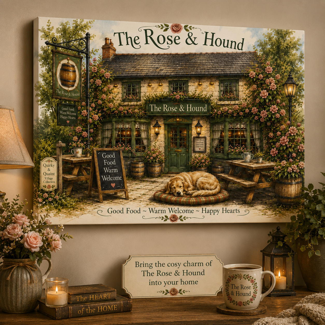 Rose & Hound Canvas Print