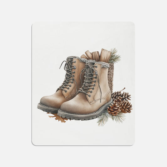 Rustic Christmas Boots Throw
