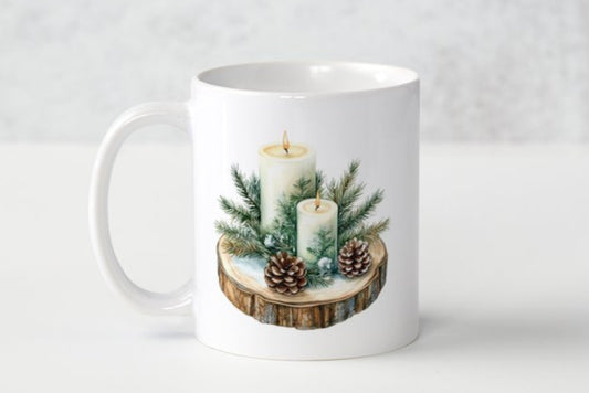 Rustic Christmas Candles Mug