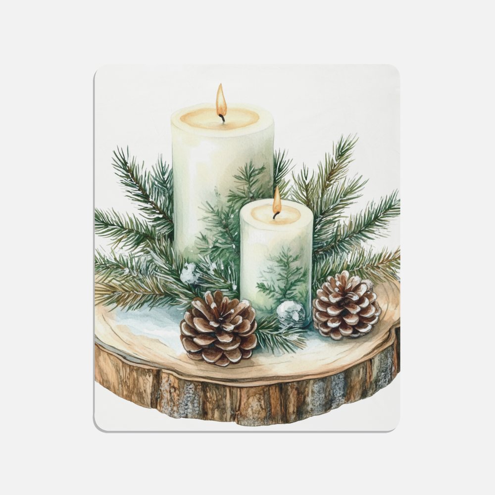 Rustic Christmas Candles Canvas Print