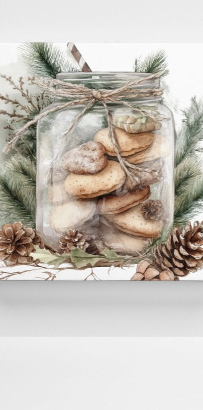 Rustic Christmas Cookies Canvas Print