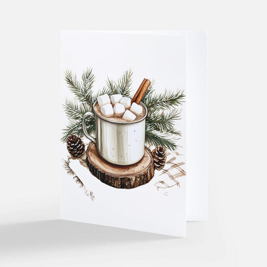 Rustic Christmas Marshmallows Cards - Pack of 5