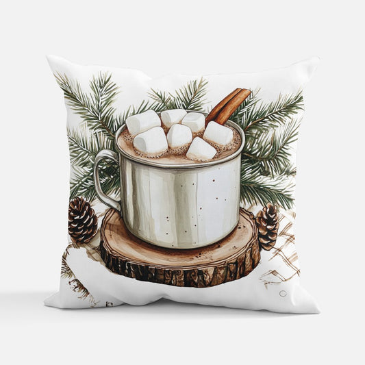 Rustic Christmas Marshmallows Cushion