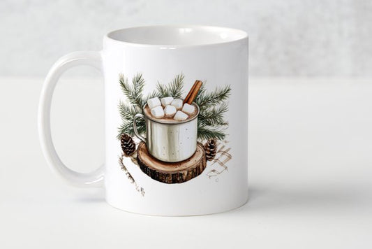 Rustic Christmas Marshmallows Mug