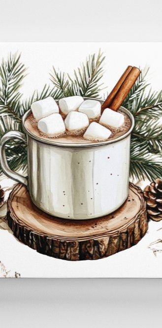 Rustic Christmas Marshmallows Canvas Print