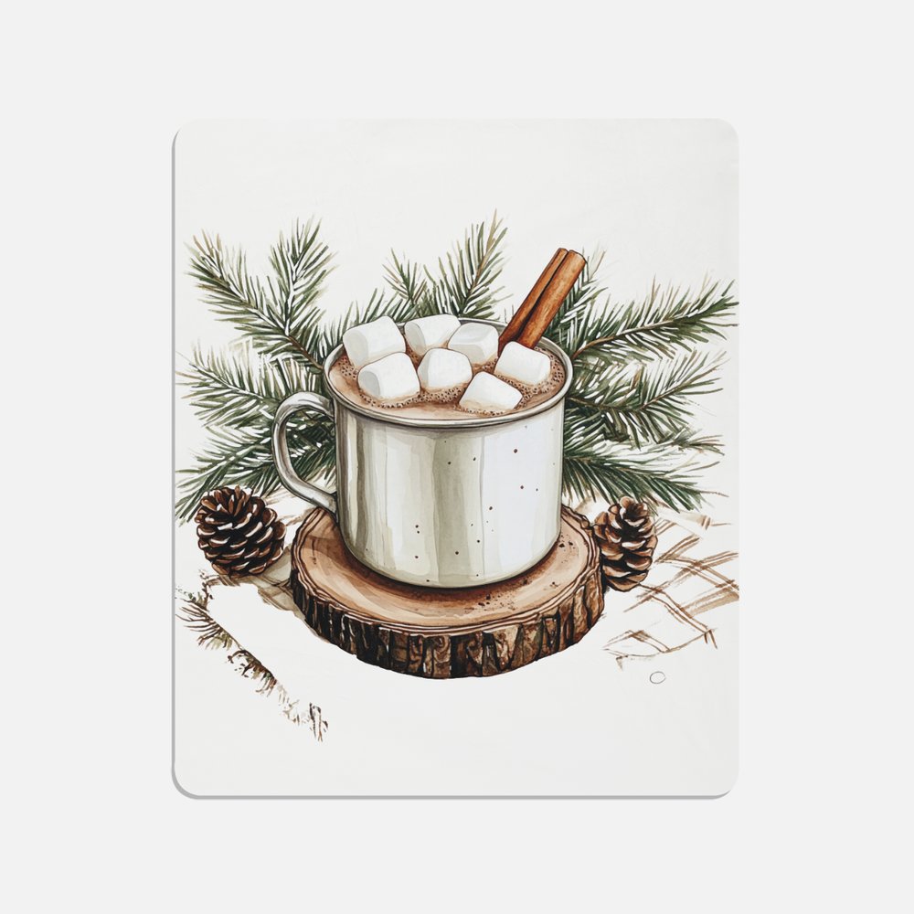 Rustic Christmas Marshmallows Throw