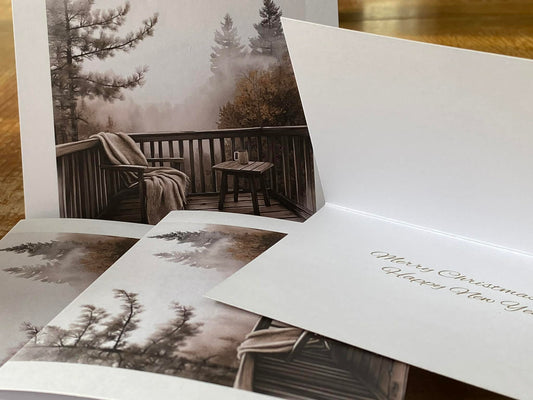 Rustic Christmas View Cards - Pack of 5