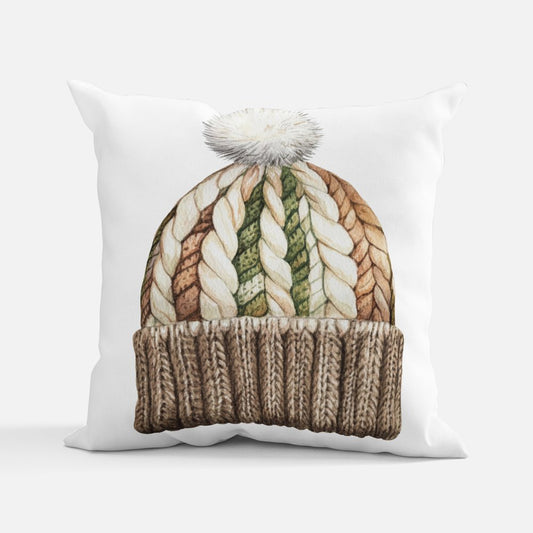 Rustic Christmas Woolly Hat Cushion