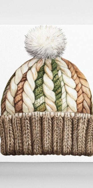 Rustic Christmas Woolly Hat Canvas Print