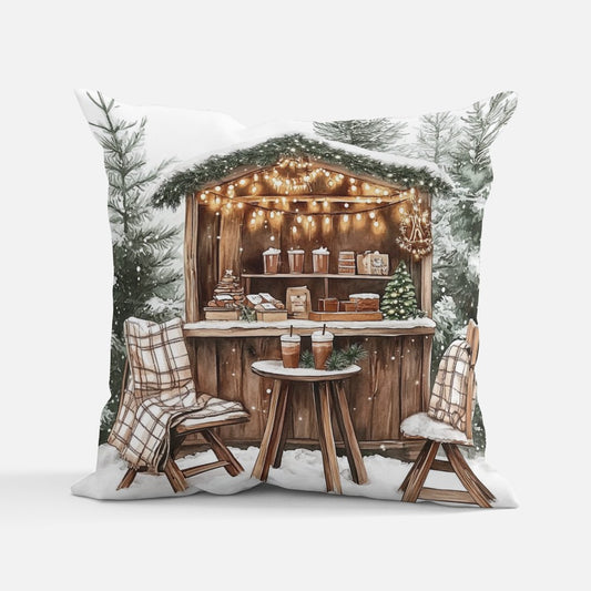 Rustic Christmas Lodge Cushion