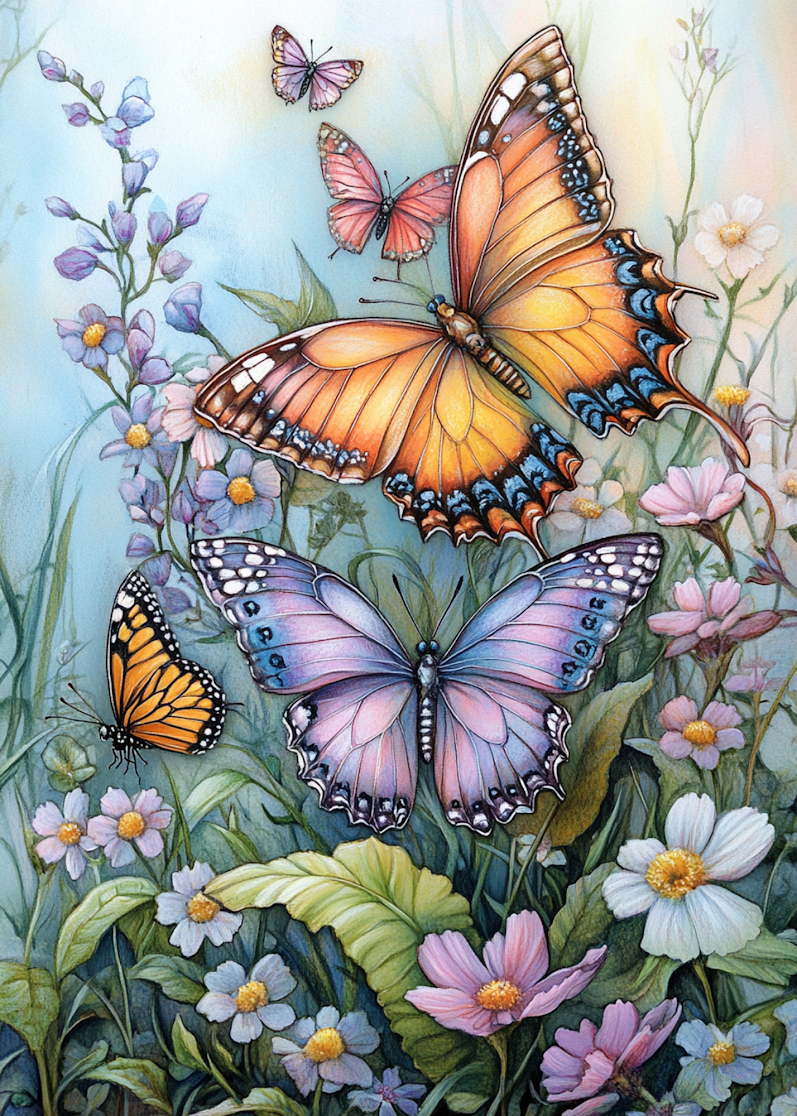 Spring butterflies Card