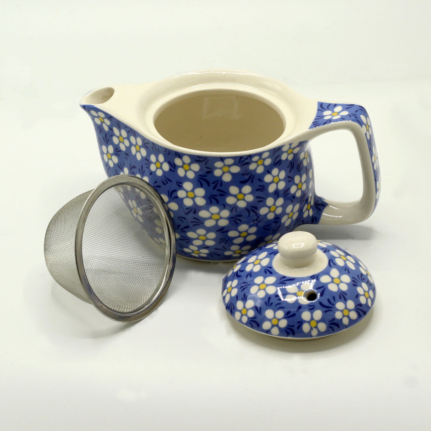 Small Herbal Teapot - Blue Daisy