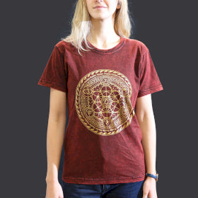Stone Washed T-Shirt - Chakra - Maroon