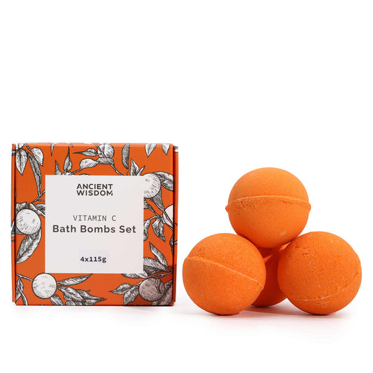 Set of 4 Vitamin C Bath Bombs – Aromatherapy Quartet