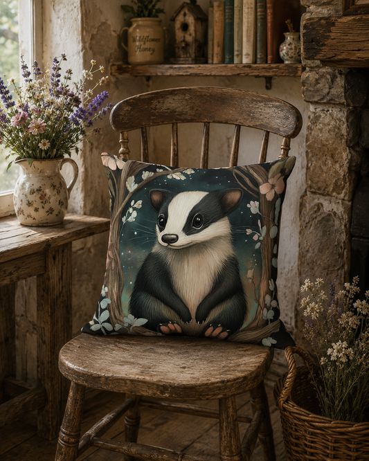 Woodland Friend Badger Cushion