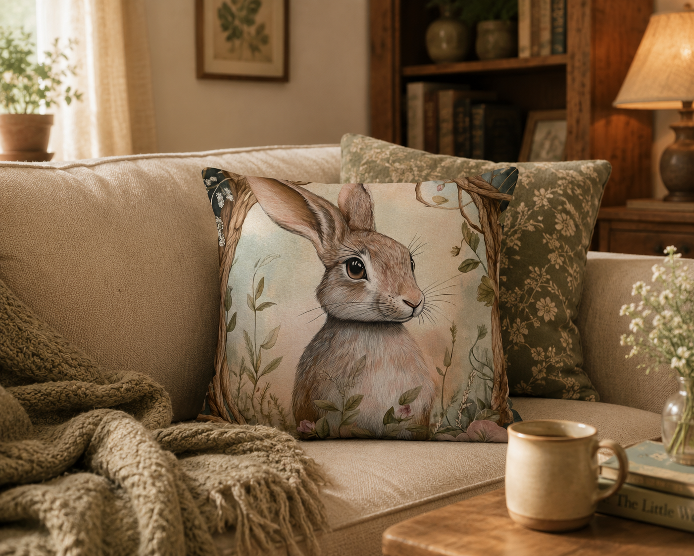 Woodland Friend Bunny Cushion