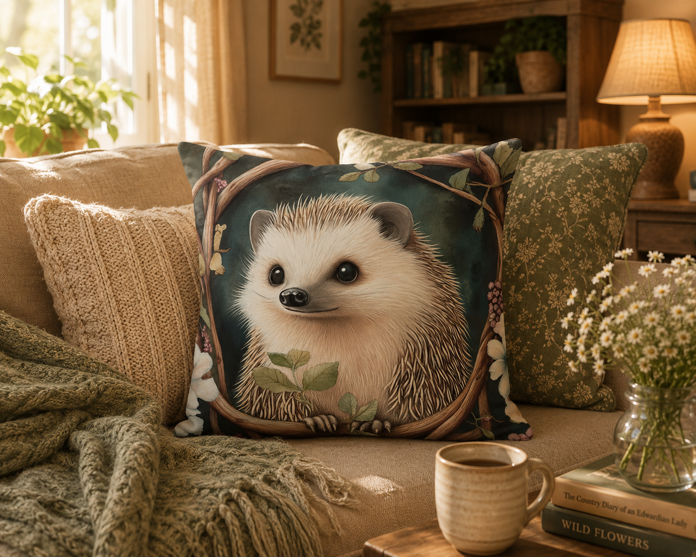 Woodland Friend Hedgehog Cushion