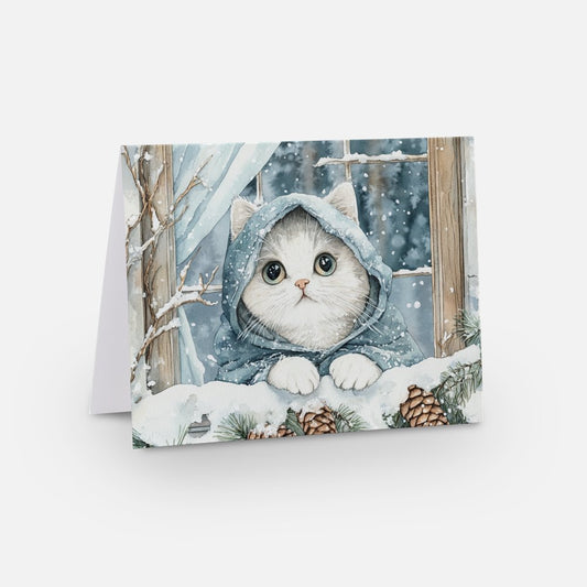 Winter Witch Cat Cards - Pack of 5