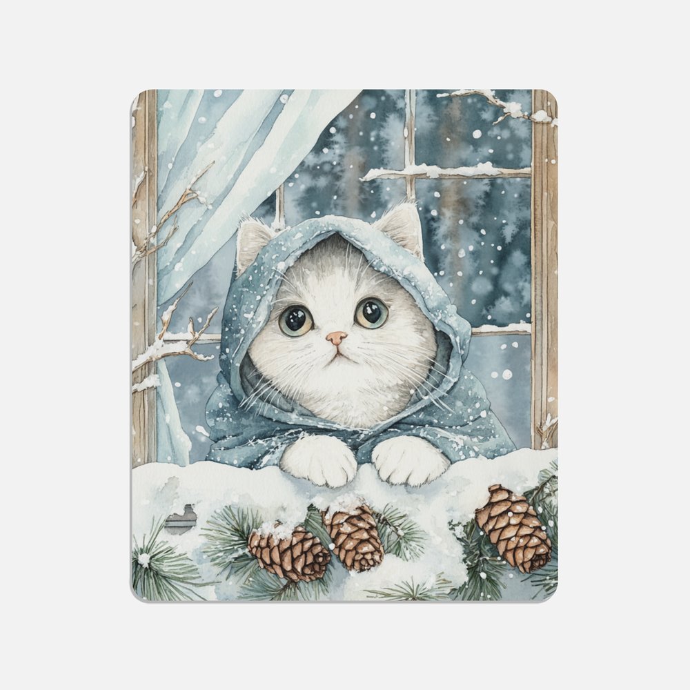 Winter Witch Cat Canvas Print