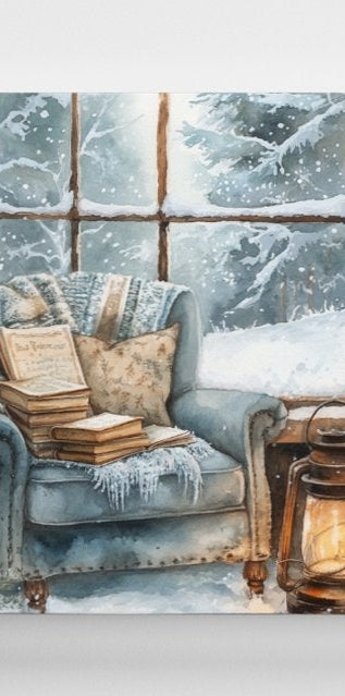 Winter Witch Cosy Chair Canvas Print