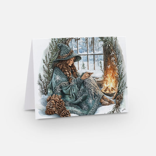 Winter Witch in Window Cards - Pack of 5