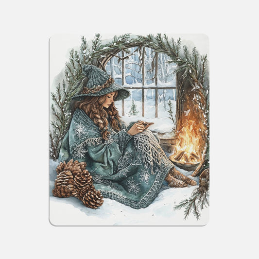 Winter Witch in window Canvas Print