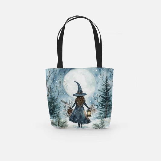 Winter Witch in Woods Fashion Bag