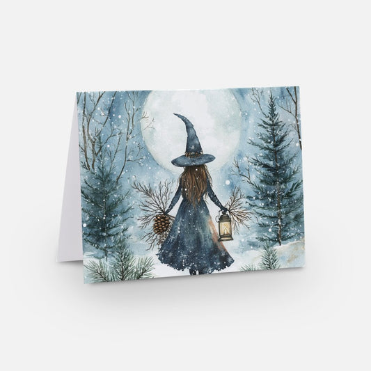 Winter Witch in Woods Cards - Pack of 5