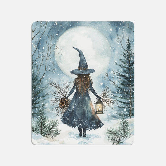 Winter Witch in Woods Throw