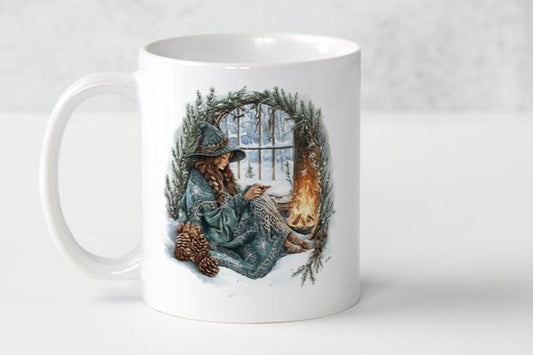 Winter Witch in Window Mug