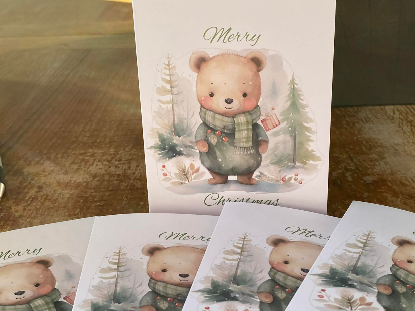 Christmas Bear Cards - Pack of 5